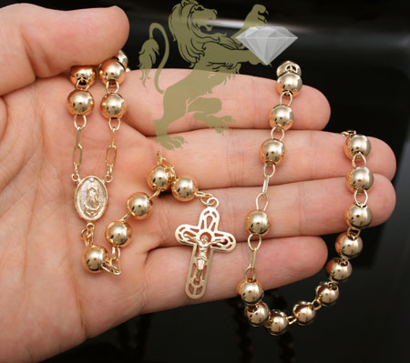 Solid gold rosary deals