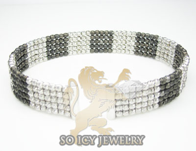 Ladies 14k black & white gold fancy bangle bracelet - Image 3