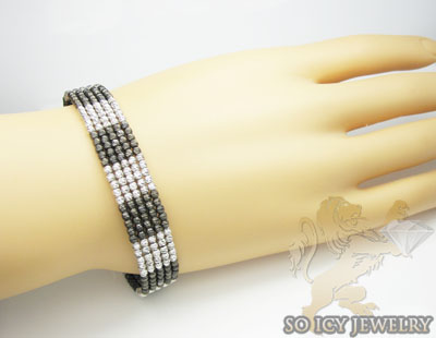 Ladies 14k black & white gold fancy bangle bracelet