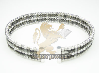 Ladies 14k black & white gold fancy 5 rows bangle bracelet