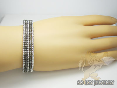 Ladies 14k black & white gold fancy 5 rows bangle bracelet - Image 3