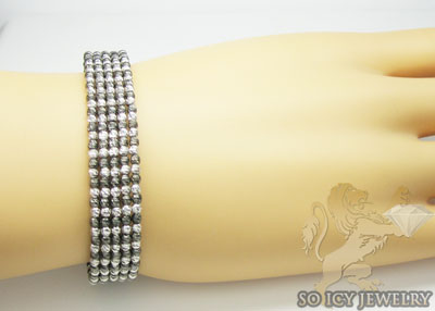 Ladies 14k black & white gold fancy 5 row bangle bracelet - Image 3