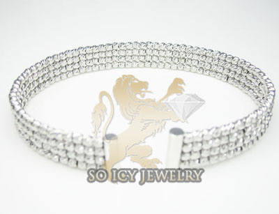 Ladies 14k black & white gold fancy 4 row bangle bracelet - Image 3