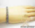 Ladies 14k black & white gold fancy 3 row bangle bracelet