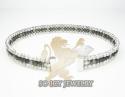 Ladies 14k black & white gold fancy 3 row bangle bracelet