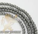 Ladies 14k black gold diamond cut bead necklace 2mm 16-24 inch