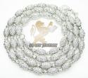 Ladies 14k white gold diamond cut oval bead necklace 4mm 16-24 inch