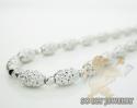 Ladies 14k white gold diamond cut oval bead necklace 4mm 16-24 inch