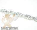 Ladies 14k white gold diamond cut oval bead necklace 4mm 16-24 inch