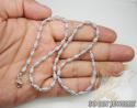 Ladies 14k white gold diamond cut oval bead necklace 4mm 16-24 inch
