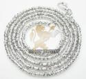 Ladies 14k white gold diamond cut bead necklace 2mm 16-22 inch