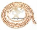 Ladies 14k  rose gold diamond cut bead necklace 1.8mm 16-24 inch