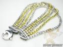 5 row 14k two tone diamond cut bead italian gold bracelet