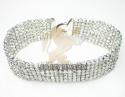 7 row 14k white gold diamond cut bead italian gold bracelet