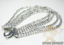 5 row 14k white diamond cut bead italian gold bracelet