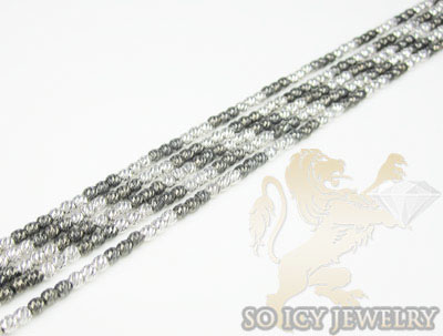 5 row 14k black & white gold  diamond cut bead italian gold bracelet - Image 3