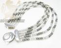 5 row 14k black & white gold  diamond cut bead italian gold bracelet