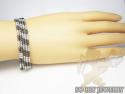 5 row 14k black & white gold  diamond cut bead italian gold bracelet
