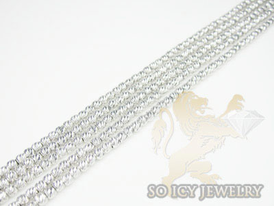 5 row 14k white diamond cut bead italian gold bracelet - Image 3