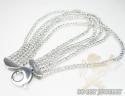 5 row 14k white diamond cut bead italian gold bracelet