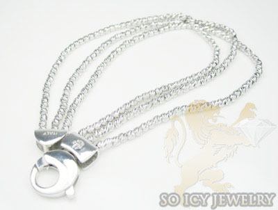 3 row 14k white diamond cut bead italian gold bracelet - Image 2