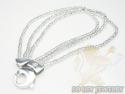 3 row 14k white diamond cut bead italian gold bracelet
