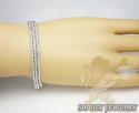3 row 14k white diamond cut bead italian gold bracelet