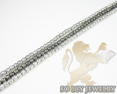 3 row 14k two tone diamond cut bead italian gold bracelet - Image 3