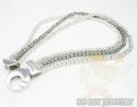 3 row 14k two tone diamond cut bead italian gold bracelet