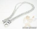 2 row 14k white diamond cut bead italian gold bracelet