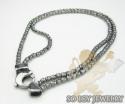 2 row 14k black diamond cut bead italian gold bracelet