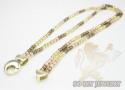 2 row 14k chocolate & pink bead diamond cut italian gold bracelet