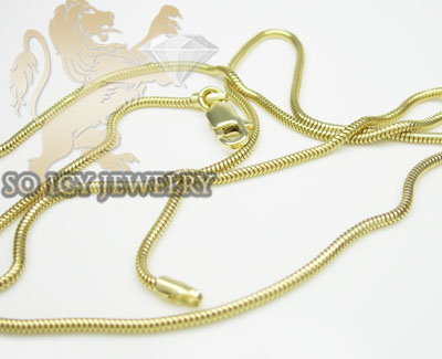 14k yellow gold italian snake chain 1mm 16-18 inch