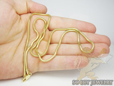 14k yellow gold italian snake chain 1mm 16-18 inch