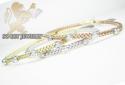 14k white gold basket weave round diamond bracelet 0.46ct