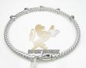14k white gold basket weave round diamond bracelet 0.46ct