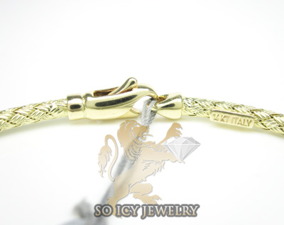 14k yellow gold basket weave round diamond bracelet 