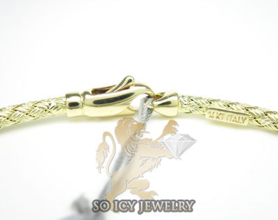 14k yellow gold basket weave round diamond bracelet  - Image 3