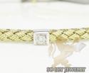 14k yellow gold basket weave round diamond bracelet