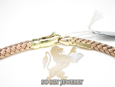 14k rose gold basket weave diamond heart bracelet