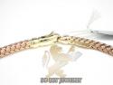 14k rose gold basket weave diamond heart bracelet