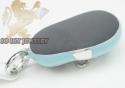 14k white gold baby blue enamel diamond baby shoe pendant 0.01ct