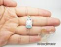 14k white gold baby blue enamel diamond baby shoe pendant 0.15ct