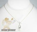 14k white gold white enamel diamond baby shoe pendant 0.07ct