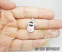 14k white & pink enamel diamond baby shoe pendant 0.08ct