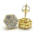 14k white or yellow gold round cluster si2 9.5mm diamond studs 1.85ct