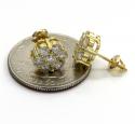 14k white or yellow gold round cluster si2 9.5mm diamond studs 1.85ct