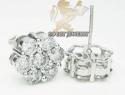 14k white or yellow gold round cluster si2 9.5mm diamond studs 1.85ct