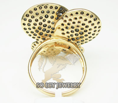 Ladies 18k rose gold diamond butterfly ring 4.15ct
