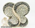 Ladies 18k rose gold diamond butterfly ring 4.15ct